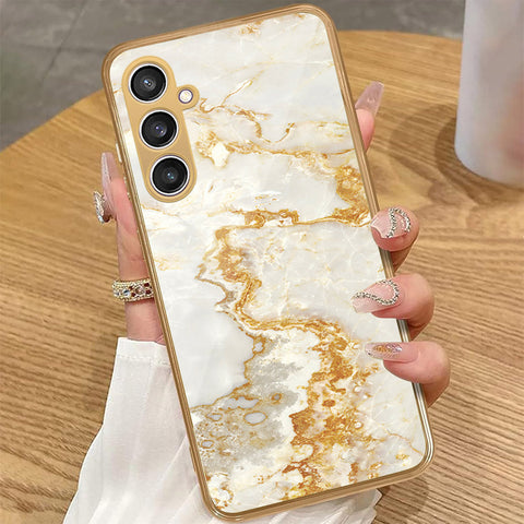Samsung Galaxy A35 - Mystic Marble Series - HQ Premium Shine Durable Golden Electroplate Case