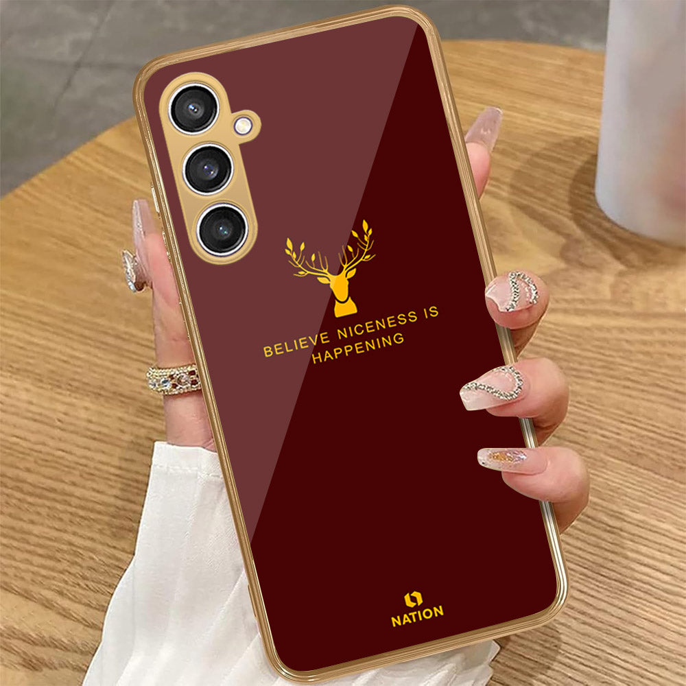 Samsung Galaxy A55 - Nice Series - HQ Premium Shine Durable Golden Electroplate Case (Fast Delivery)