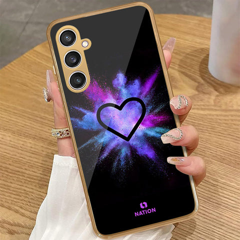 Samsung Galaxy A55 - Onation Heart Series - HQ Premium Shine Durable Golden Electroplate Case