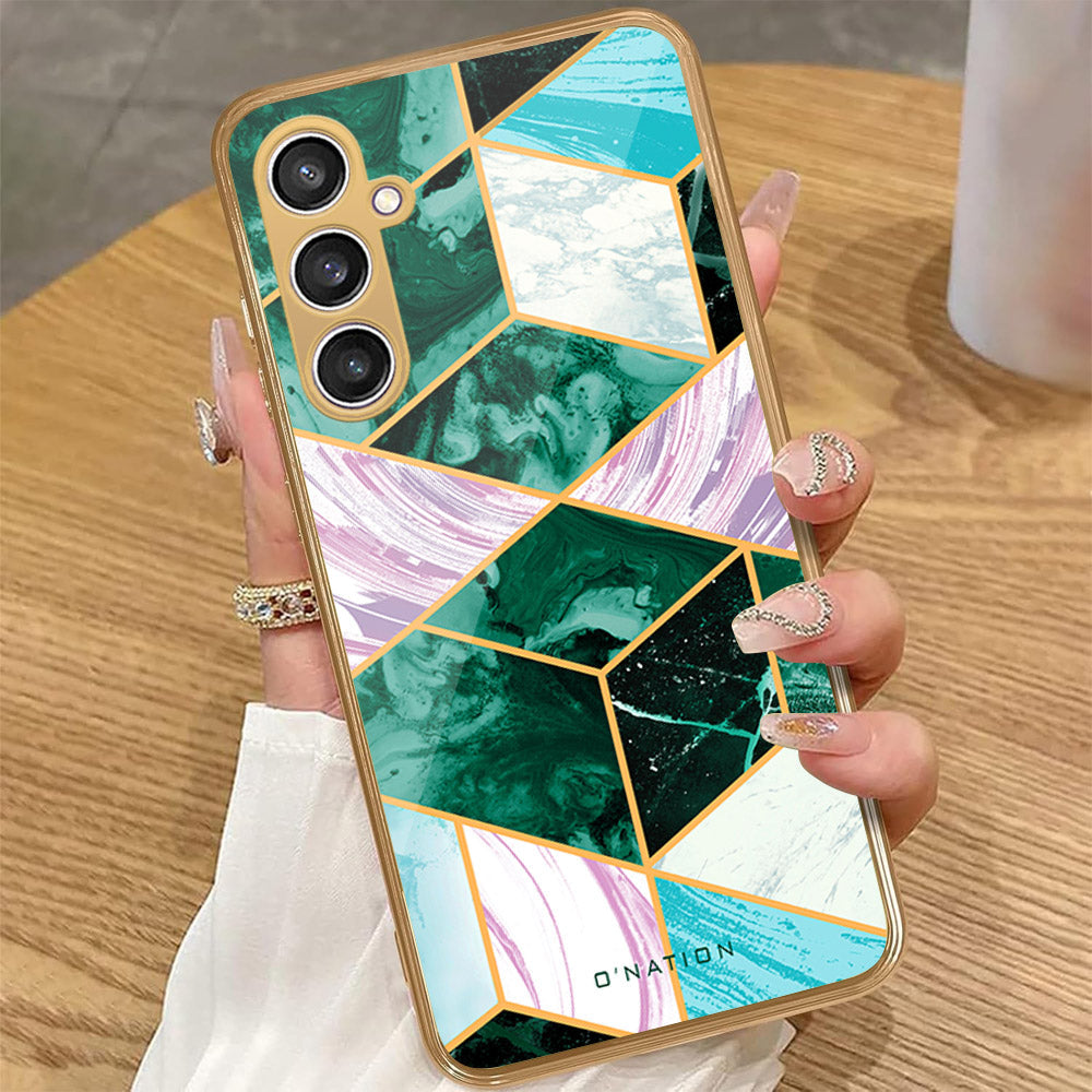 Samsung Galaxy A16 5G - O'Nation Shades of Marble Series - HQ Premium Shine Durable Golden Electroplate Case