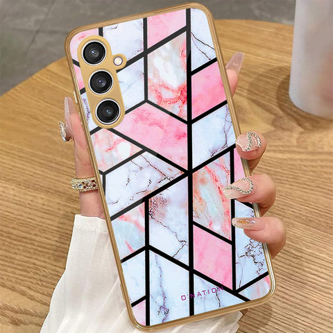 Samsung Galaxy A35 5G - O'Nation Shades of Marble Series - HQ Premium Shine Durable Golden Electroplate Case