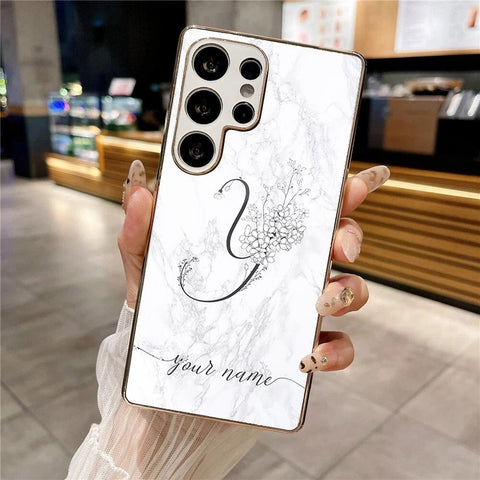 Samsung Galaxy S25 Ultra - Personalized Alphabet Series - HQ Premium Shine Durable Silver Electroplate Case