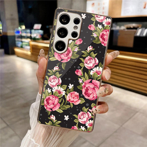 Samsung Galaxy S25 Ultra - Floral Series - HQ Premium Shine Durable Silver Electroplate Case