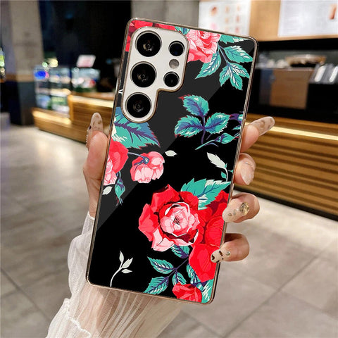 Samsung Galaxy S25 Ultra - Floral Series - HQ Premium Shine Durable Silver Electroplate Case