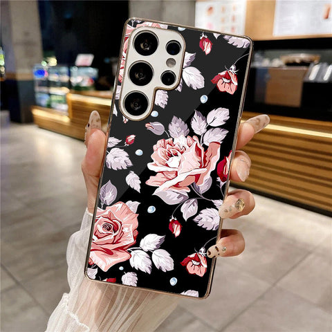 Samsung Galaxy S25 Ultra - Floral Series - HQ Premium Shine Durable Silver Electroplate Case