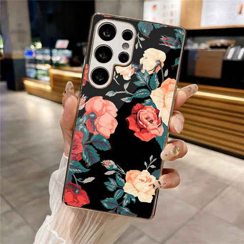 Samsung Galaxy S25 Ultra - Floral Series 2 - HQ Premium Shine Durable Silver Electroplate Case