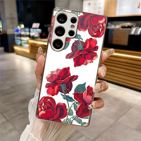 Samsung Galaxy S25 Ultra - Floral Series 2 - HQ Premium Shine Durable Silver Electroplate Case