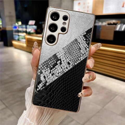 Samsung Galaxy S25 Ultra - Printed Skins Series - HQ Premium Shine Durable Silver Electroplate Case