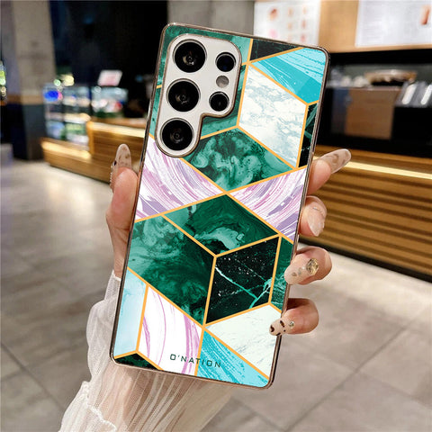 Samsung Galaxy S25 Ultra - O'Nation Shades of Marble Series - HQ Premium Shine Durable Silver Electroplate Case