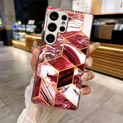 Samsung Galaxy S25 Ultra - O'Nation Shades of Marble Series - HQ Premium Shine Durable Silver Electroplate Case