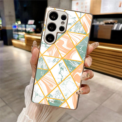 Samsung Galaxy S25 Ultra - O'Nation Shades of Marble Series - HQ Premium Shine Durable Silver Electroplate Case