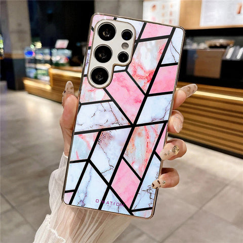 Samsung Galaxy S25 Ultra - O'Nation Shades of Marble Series - HQ Premium Shine Durable Silver Electroplate Case