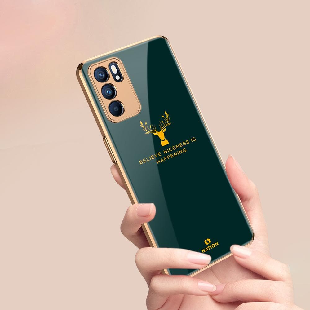 Oppo Reno 6 Pro 5G Cover - Nice Series - D46 - Premium Electroplated Infinity Ultra Shine Glass Soft Silicon Borders Case ( Fast Delivery )