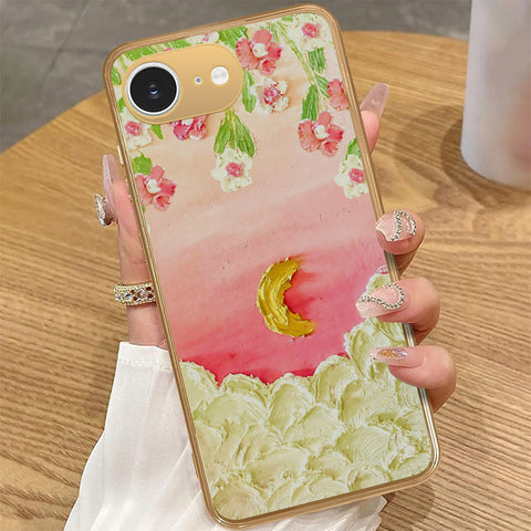 iPhone 16e - Floral Series - Design 7 - Pink & Yellow - HQ Premium Shine Durable Golden Electroplate Case