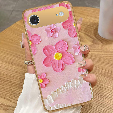iPhone 17 Air - Floral Series - Design 2 - Pink - HQ Premium Shine Durable Golden Electroplate Case