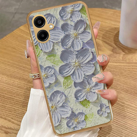 Samsung Galaxy A06 - Floral Series - Design 12 - Grey & Green - HQ Premium Shine Durable Golden Electroplate Case
