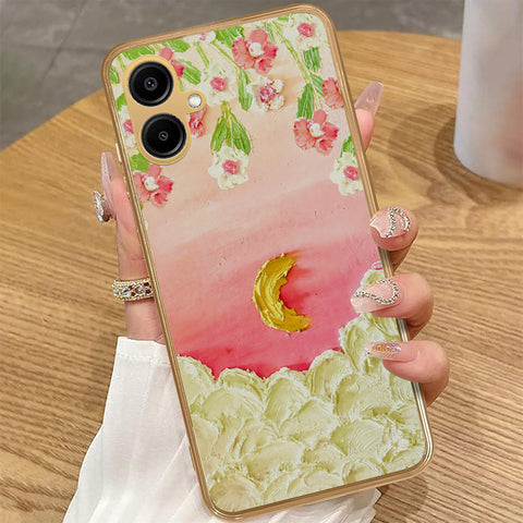 Samsung Galaxy A06 - Floral Series - Design 7 - Pink & Yellow - HQ Premium Shine Durable Golden Electroplate Case