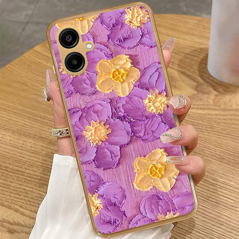 Samsung Galaxy A06 - Floral Series - Design 8 - Purple & Yellow - HQ Premium Shine Durable Golden Electroplate Case