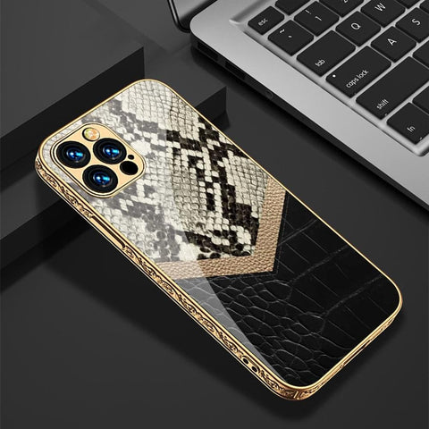 iPhone 12 Pro Max Cover - Printed Skin Series - D306 - Premium Electroplated Infinity Ultra Shine Glass Soft Silicon Borders Case ( Fast Delivery )