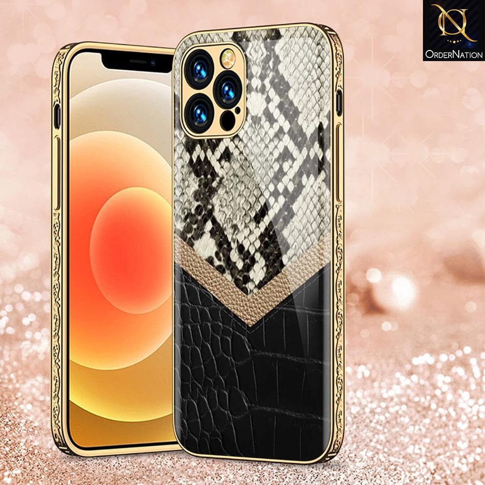 iPhone 12 Pro Max Cover - Printed Skin Series - D306 - Premium Electroplated Infinity Ultra Shine Glass Soft Silicon Borders Case ( Fast Delivery )