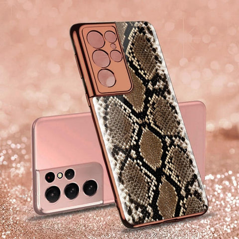 Samsung Galaxy S21 Ultra 5G Cover - Skin Series - D317 - Premium Electroplated Infinity Ultra Shine Glass Soft Silicon Borders Case ( Fast Delivery )