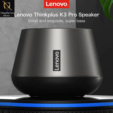 Lenovo K3 Pro Bluetooth Wireless Mini Speaker – Portable 3D Stereo Sound - Gray