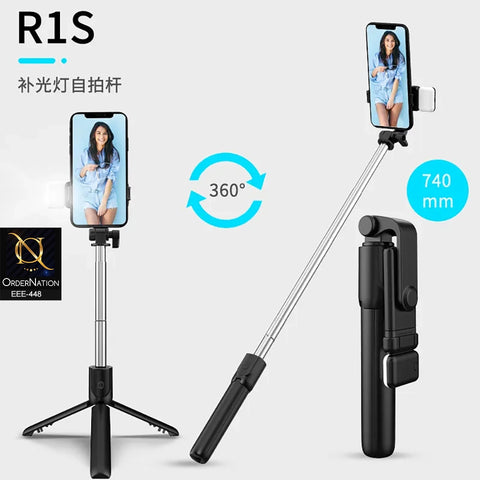 R1S Wireless Bluetooth Selfie Stick for Smartphones