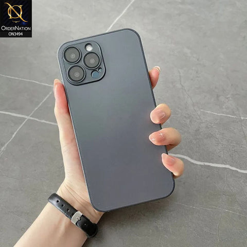 iPhone 14 Pro Max Cover - Black - AG Frosted Glass Soft Silicone Border Case With Camera Protection