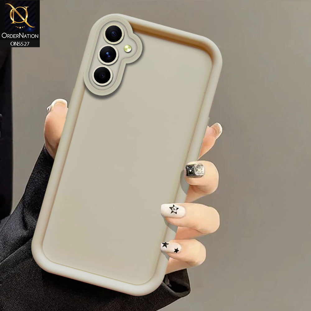 Samsung Galaxy A15 5G Cover - Off White -Soft Silicone Case With Round Bumper Matte TPU Shockproof Cover