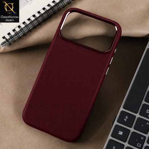 iPhone 18 Pro Max Cover - Cherry - New Premium -X-LEVEL-SKIN FEEL BETTER ENJOYMENT- Leather Texture Design PVC Case With Meatel Camra Bumper