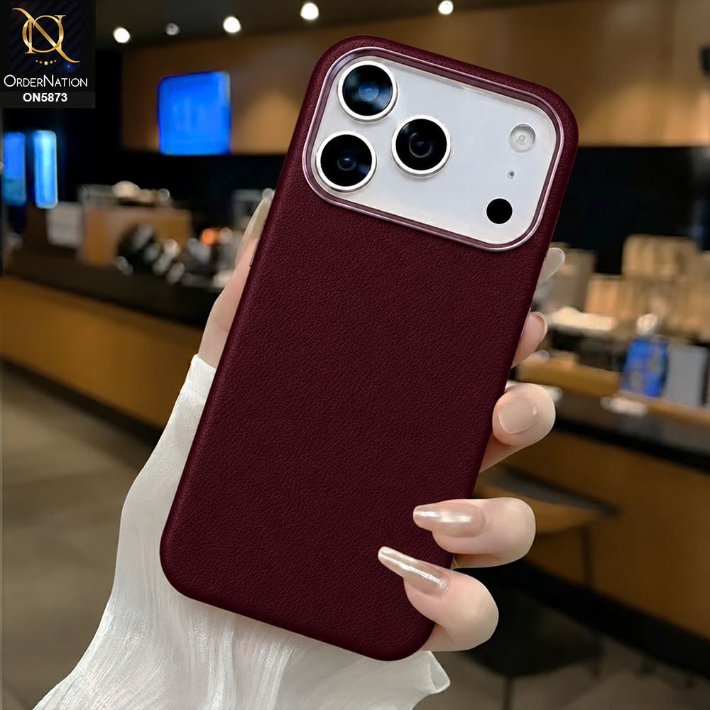 iPhone 18 Pro Max Cover - Cherry - New Premium -X-LEVEL-SKIN FEEL BETTER ENJOYMENT- Leather Texture Design PVC Case With Meatel Camra Bumper