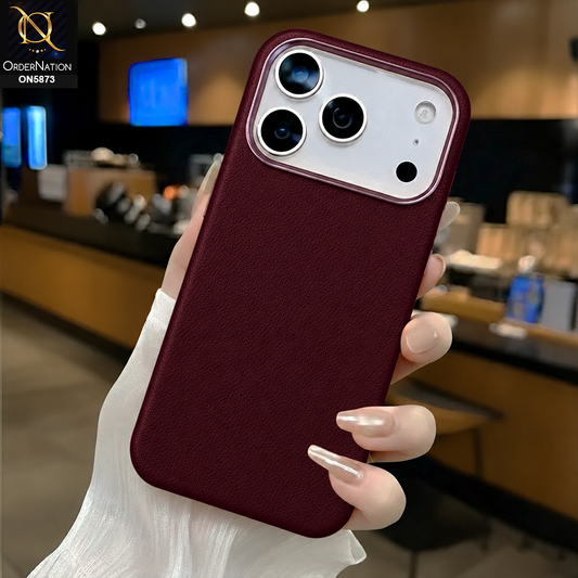 iPhone 18 Pro Max Cover - Cherry - New Premium -X-LEVEL-SKIN FEEL BETTER ENJOYMENT- Leather Texture Design PVC Case With Meatel Camra Bumper