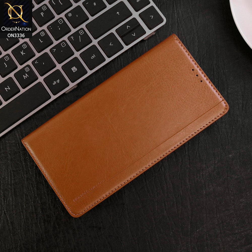 OnePlus 7 Cover - Mustard - Rich Boss Leather Texture Soft Flip Book Case