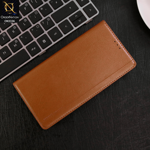 OnePlus 7 Cover - Mustard - Rich Boss Leather Texture Soft Flip Book Case
