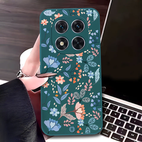 Xiaomi Redmi Note 14 Pro Plus 5G Cover - Dark Green - D1 - ONation Floral Series - HQ Liquid Silicone Soft Case