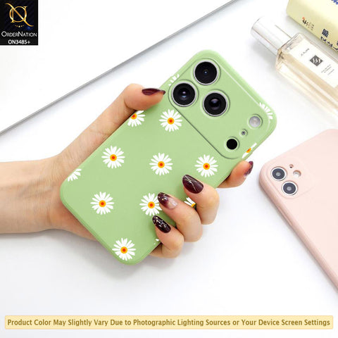 iPhone 17 Pro Cover - ONation Daisy Series - HQ Liquid Silicone Elegant Colors Camera Protection Soft Case
