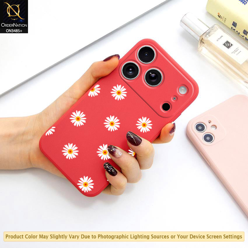 iPhone 17 Pro Cover - ONation Daisy Series - HQ Liquid Silicone Elegant Colors Camera Protection Soft Case
