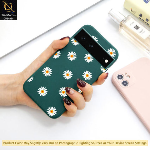 Google Pixel 7 Cover - ONation Daisy Series - HQ Liquid Silicone Elegant Colors Camera Protection Soft Case (Fast Delivery)(M)