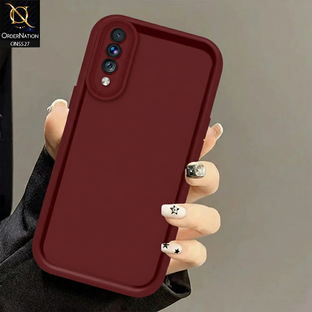 Samsung Galaxy A70s Cover - Maroon - Soft Silicone Case With Round Bumper Matte TPU Shockproof Cover