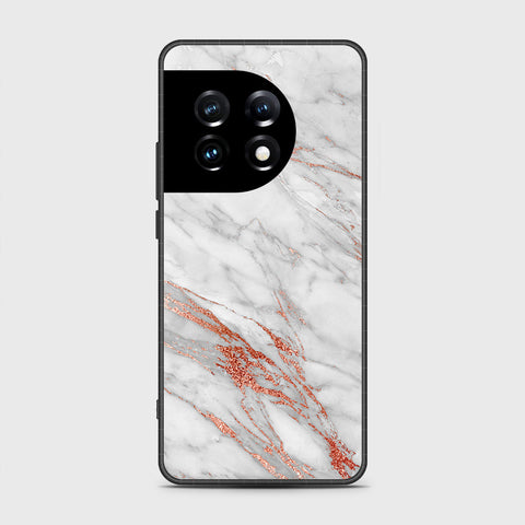 OnePlus Ace 2 Pro Cover- White Marble Series - HQ Ultra Shine Premium Infinity Glass Soft Silicon Borders Case