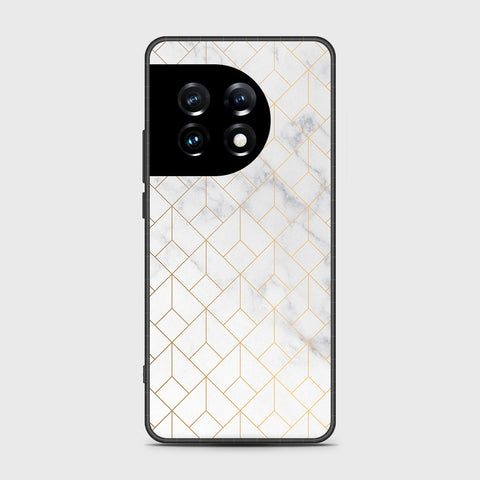 OnePlus Ace 2 Pro Cover- White Marble Series 2 - HQ Ultra Shine Premium Infinity Glass Soft Silicon Borders Case