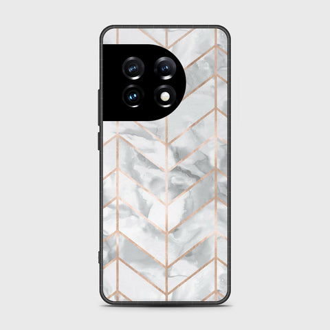 OnePlus Ace 2 Pro Cover- White Marble Series 2 - HQ Ultra Shine Premium Infinity Glass Soft Silicon Borders Case