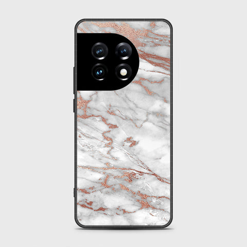 OnePlus Ace 2 Pro Cover- White Marble Series 2 - HQ Ultra Shine Premium Infinity Glass Soft Silicon Borders Case