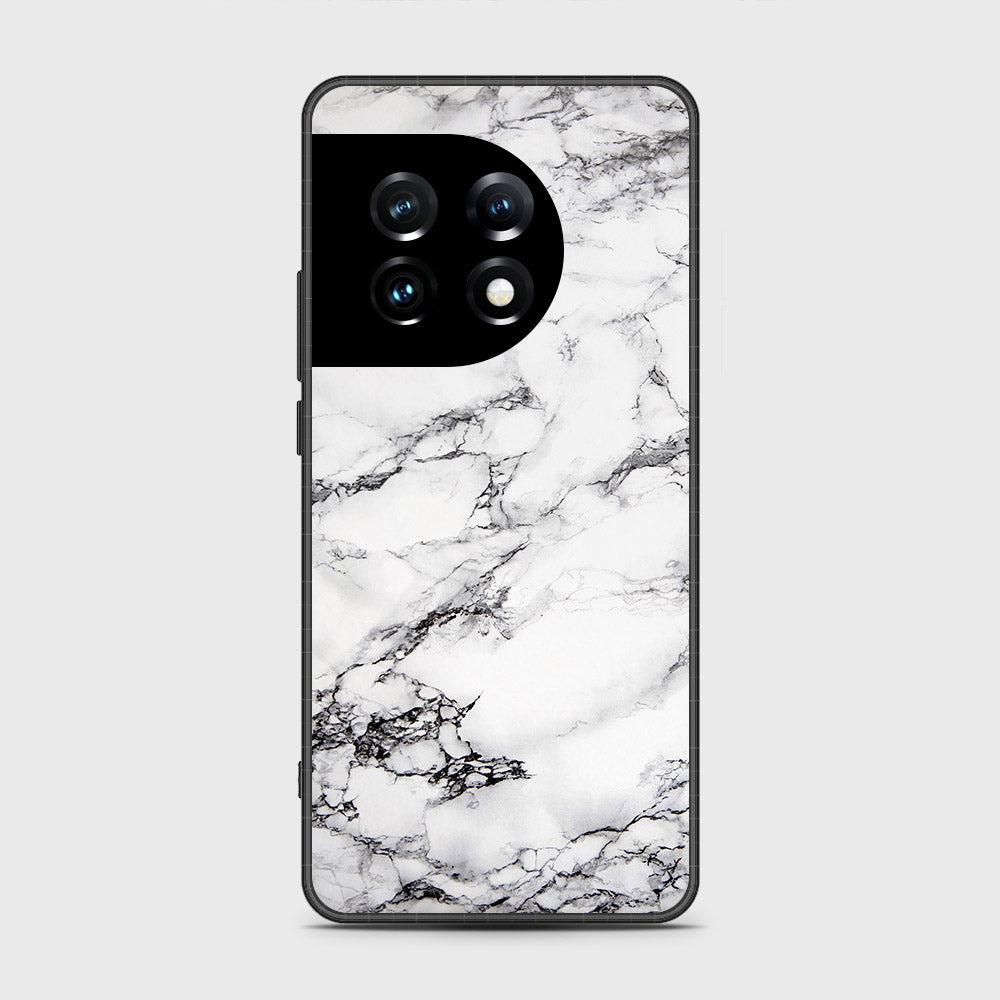 OnePlus Ace 2 Pro Cover- White Marble Series - HQ Ultra Shine Premium Infinity Glass Soft Silicon Borders Case