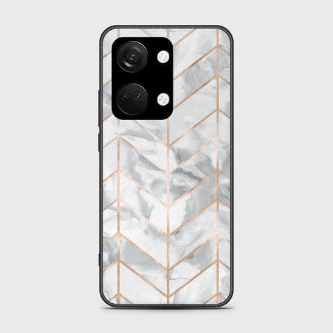 OnePlus Nord 3 Cover- White Marble Series 2 - HQ Ultra Shine Premium Infinity Glass Soft Silicon Borders Case