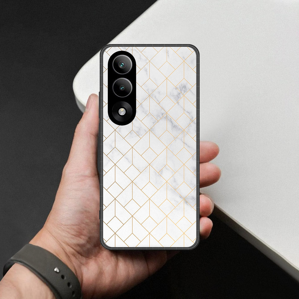 OnePlus Nord 5 Cover - White Marble Series 2 - HQ Ultra Shine Premium Infinity Glass Soft Silicon Borders Case