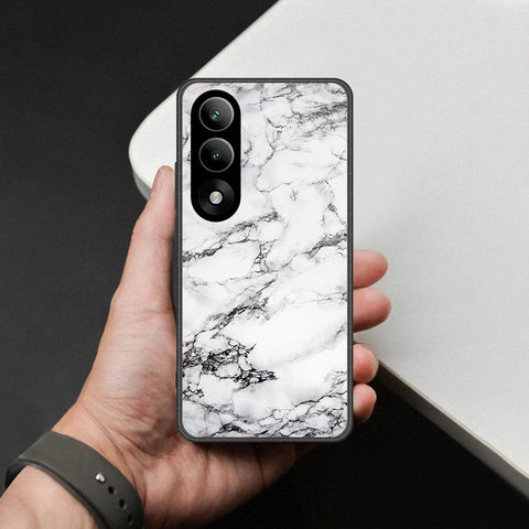OnePlus Nord 5 Cover - White Marble Series - HQ Ultra Shine Premium Infinity Glass Soft Silicon Borders Case