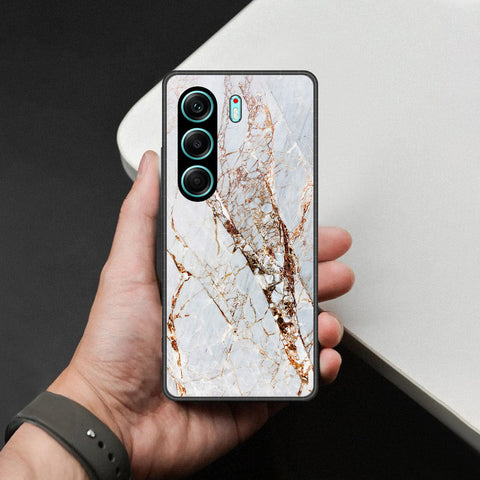 Tecno Camon 40 Cover - White Marble Series - HQ Premium Shine Durable Shatterproof Case