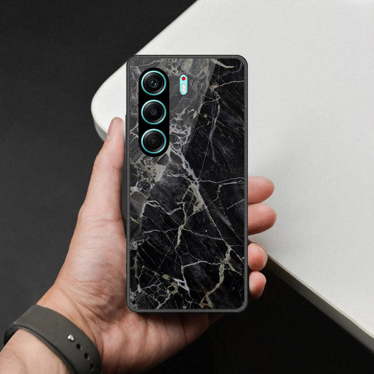 Tecno Camon 40 Cover - Black Marble Series - HQ Premium Shine Durable Shatterproof Case