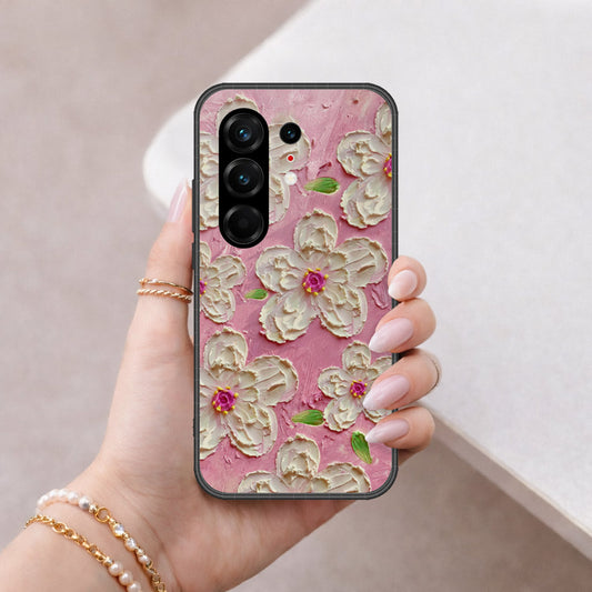 Tecno Camon 50 Ultra Cover - Floral Series - Design 5 - Pink & White - HQ Ultra Shine Premium Infinity Glass Soft Silicon Borders Case